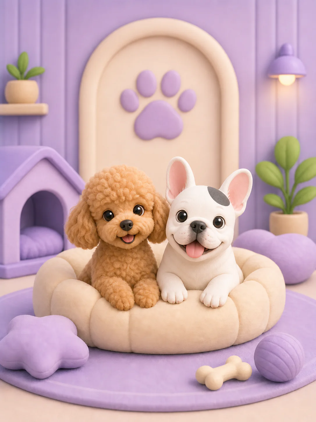 3D small dogs at The Pet Villa